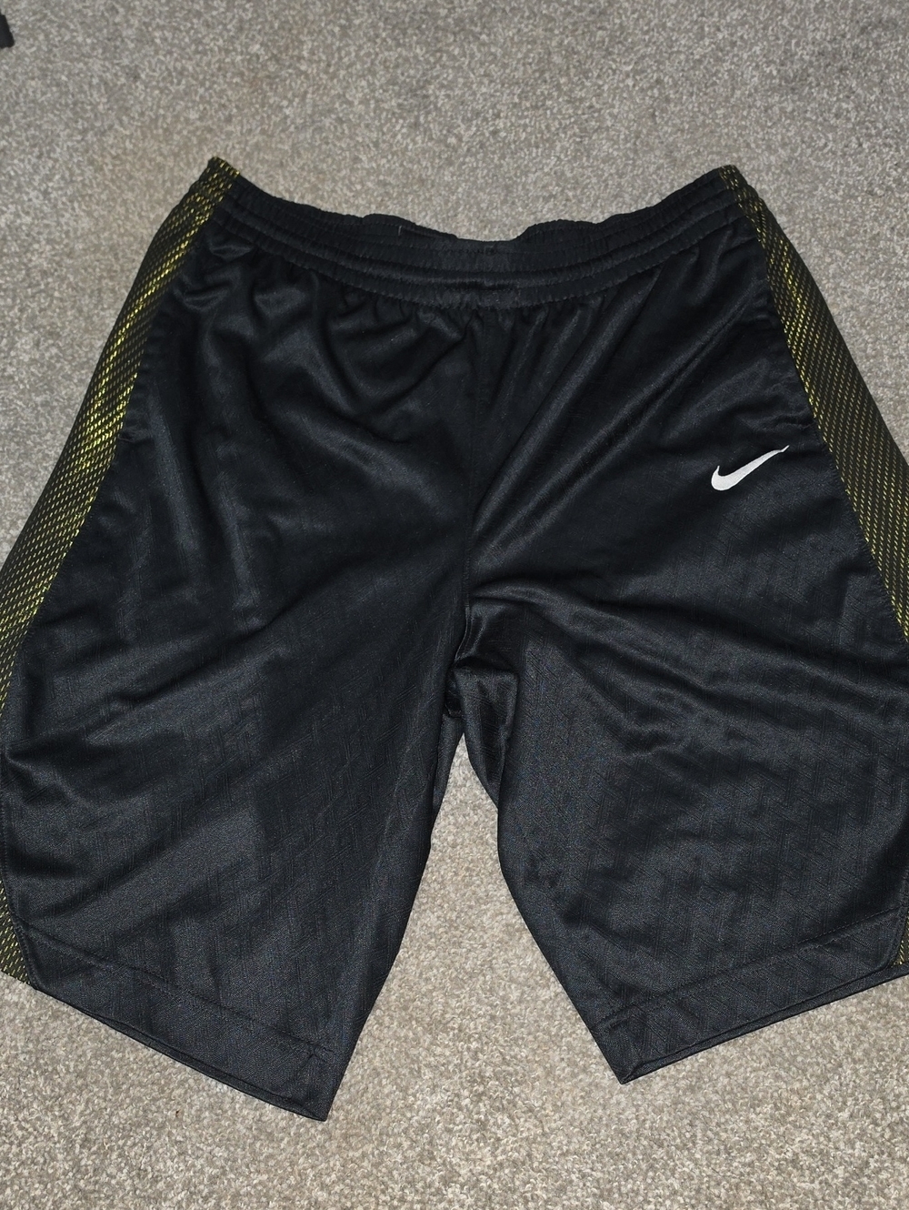 Nike Black Athletic Shorts with Gold/ Yellow Trim